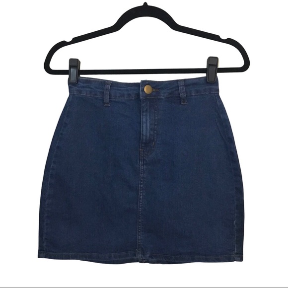 Boohoo Dresses & Skirts - High Waist Stretch Denim Mini Skirt